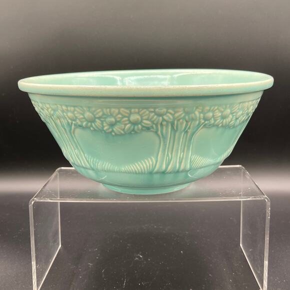 1930s Homer Laughlin Apple Tree Mixing Bowl 9 Inch - Picture 1 of 13